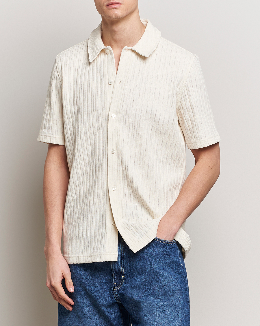 Herre | Kortærmede skjorter | Samsøe Samsøe | Sakvistbro Structured Short Sleeve Shirt Clear Cream