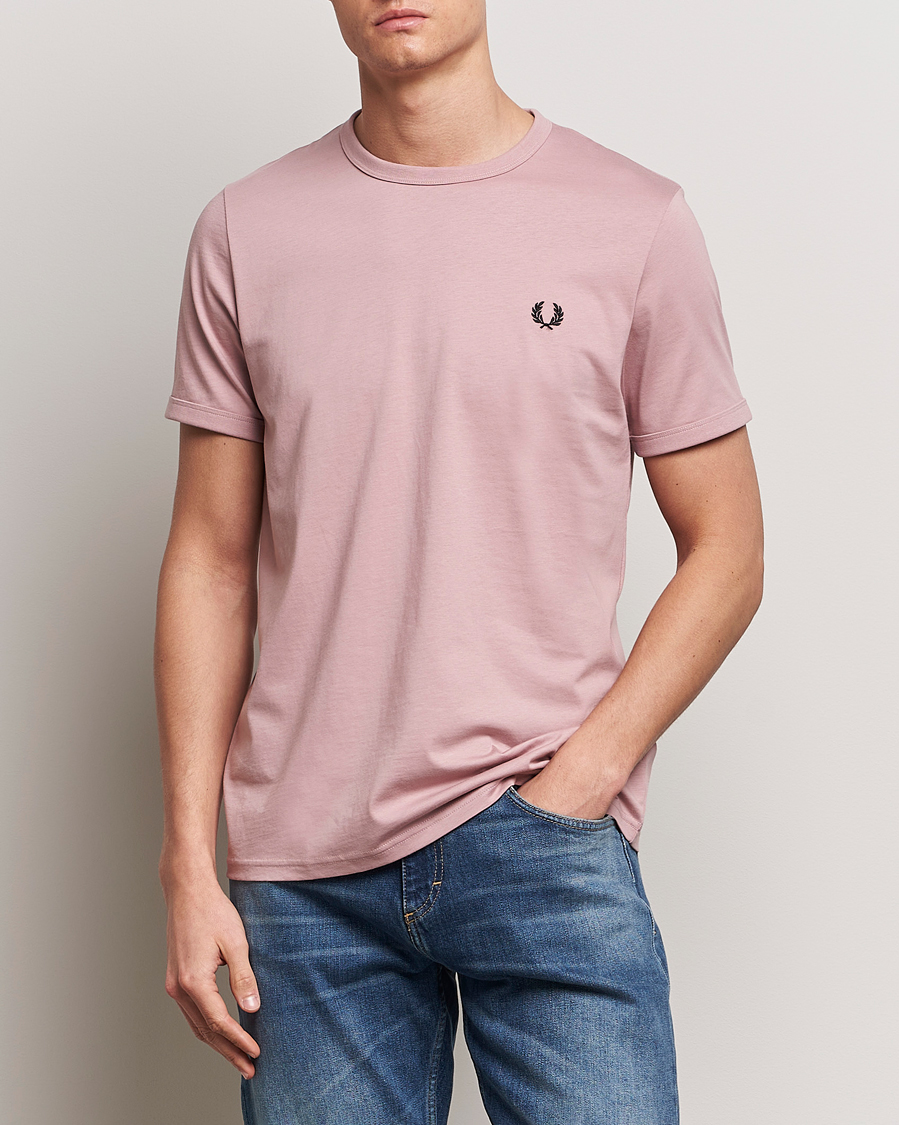 Herre | Tøj | Fred Perry | Ringer T-Shirt Dusty Rose Pink