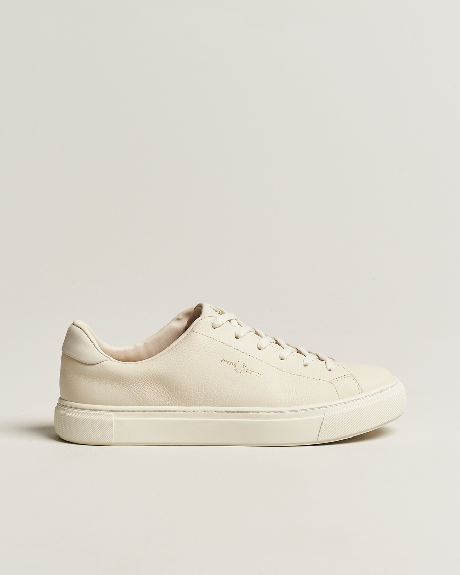 Herre |  | Fred Perry | B71 Grained Leather Sneaker Ecru