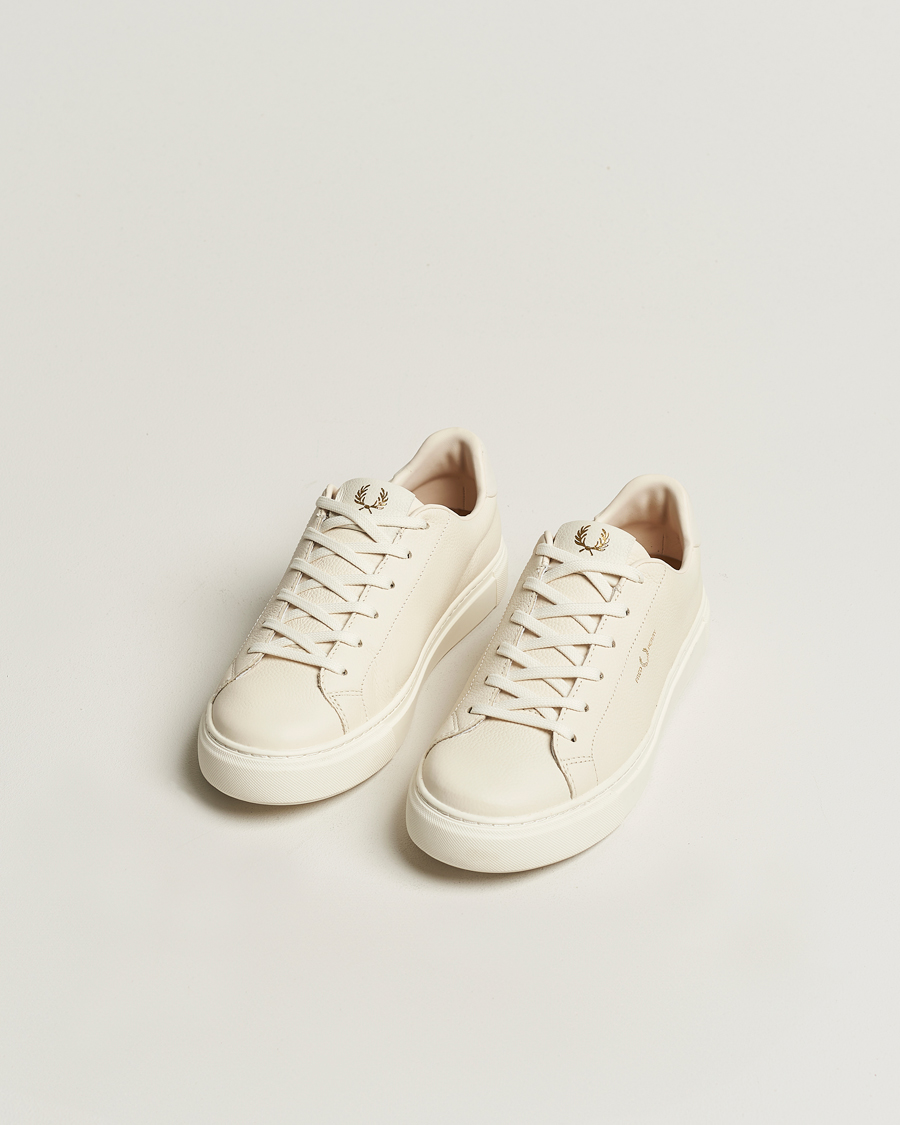 Herre | Afdelinger | Fred Perry | B71 Grained Leather Sneaker Ecru