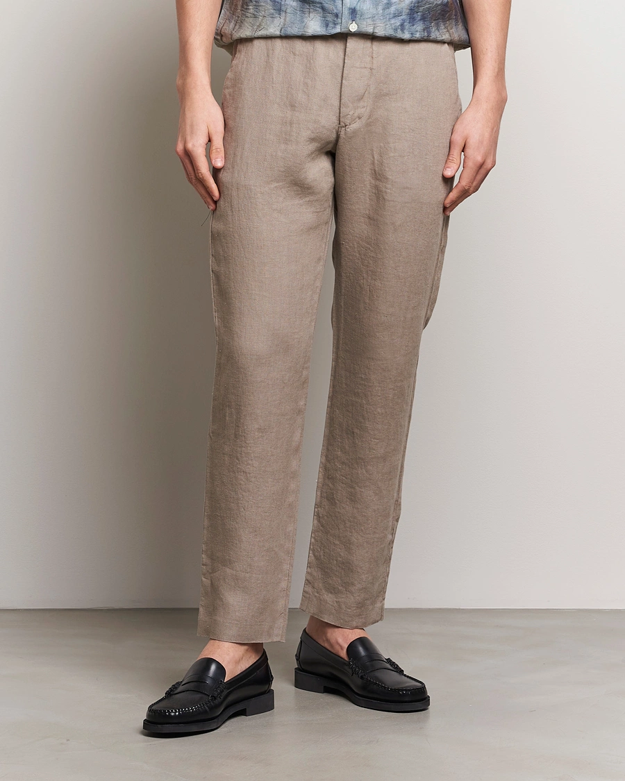 Herre | Nyheder | NN07 | Theo Linen Trousers Greige