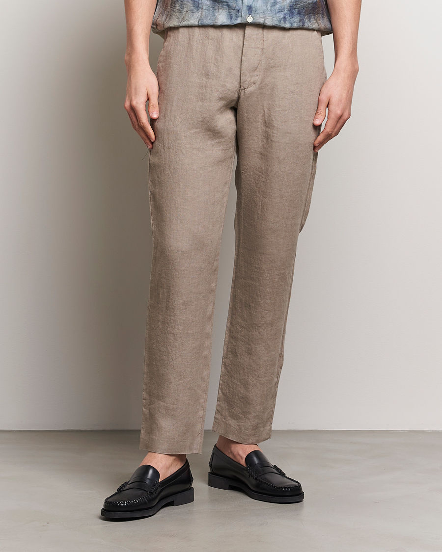 Herre | Hørbukser | NN07 | Theo Linen Trousers Greige