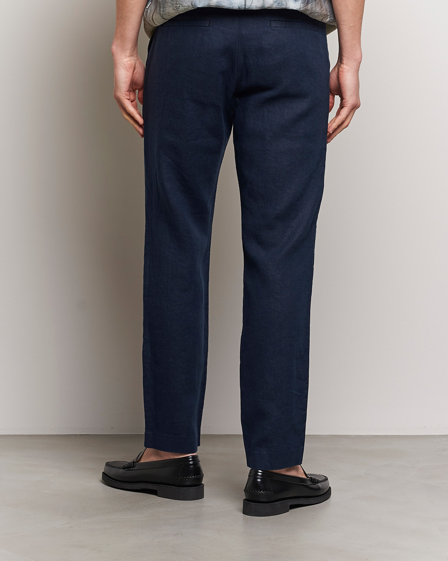 Herre | Bukser | NN07 | Theo Linen Trousers Navy Blue