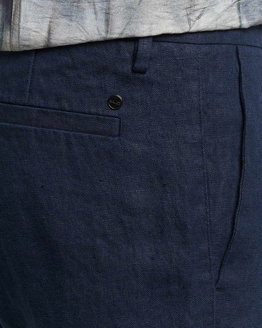 Herre | Bukser | NN07 | Theo Linen Trousers Navy Blue