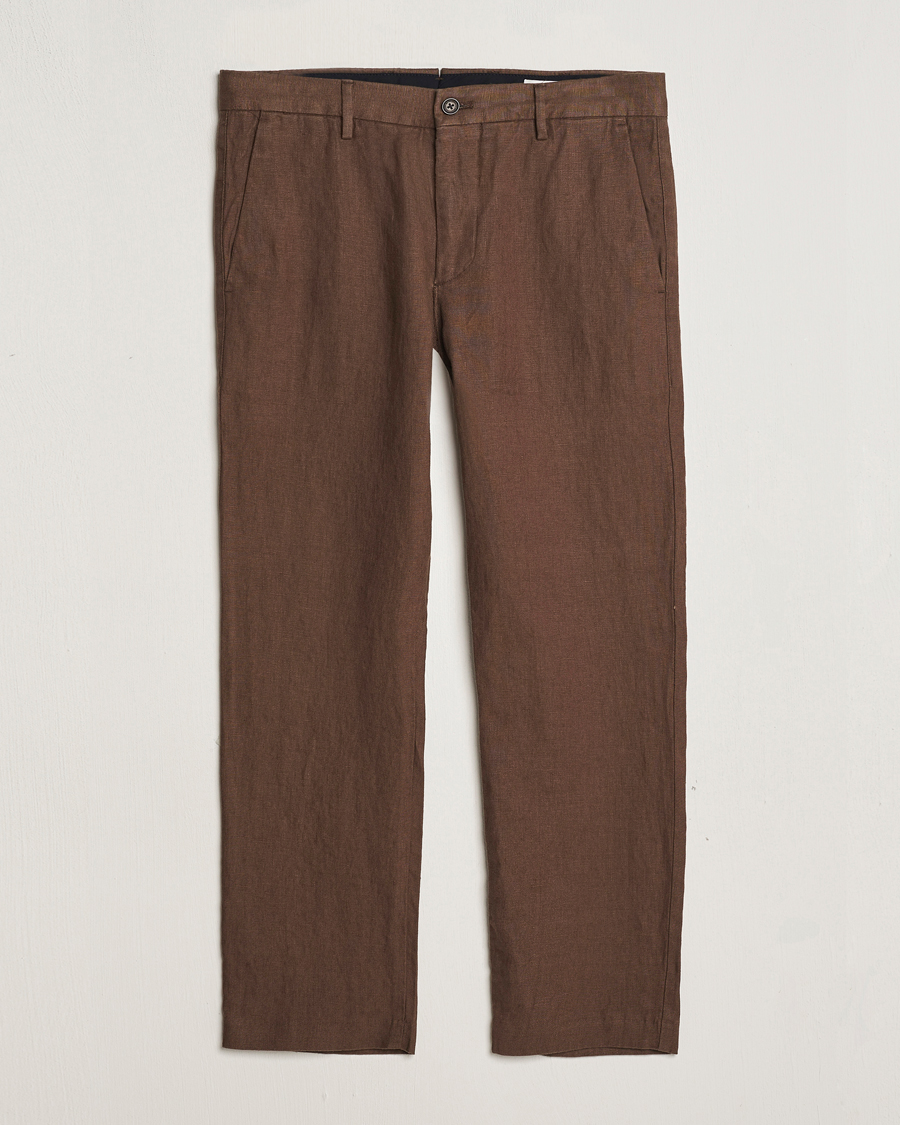 Herre | Bukser | NN07 | Theo Linen Trousers Cocoa Brown