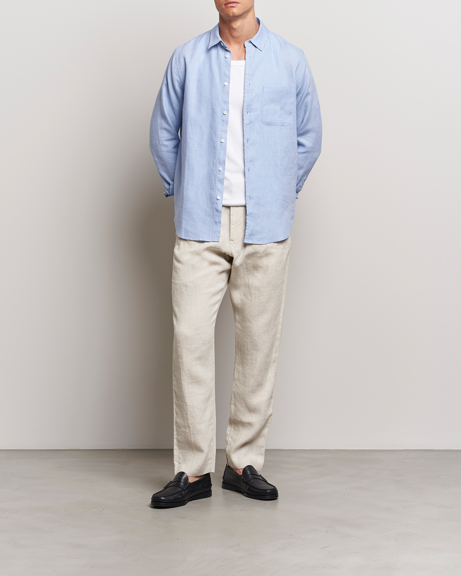 Herre |  | NN07 | Bill Pleated Linen Trousers Oat