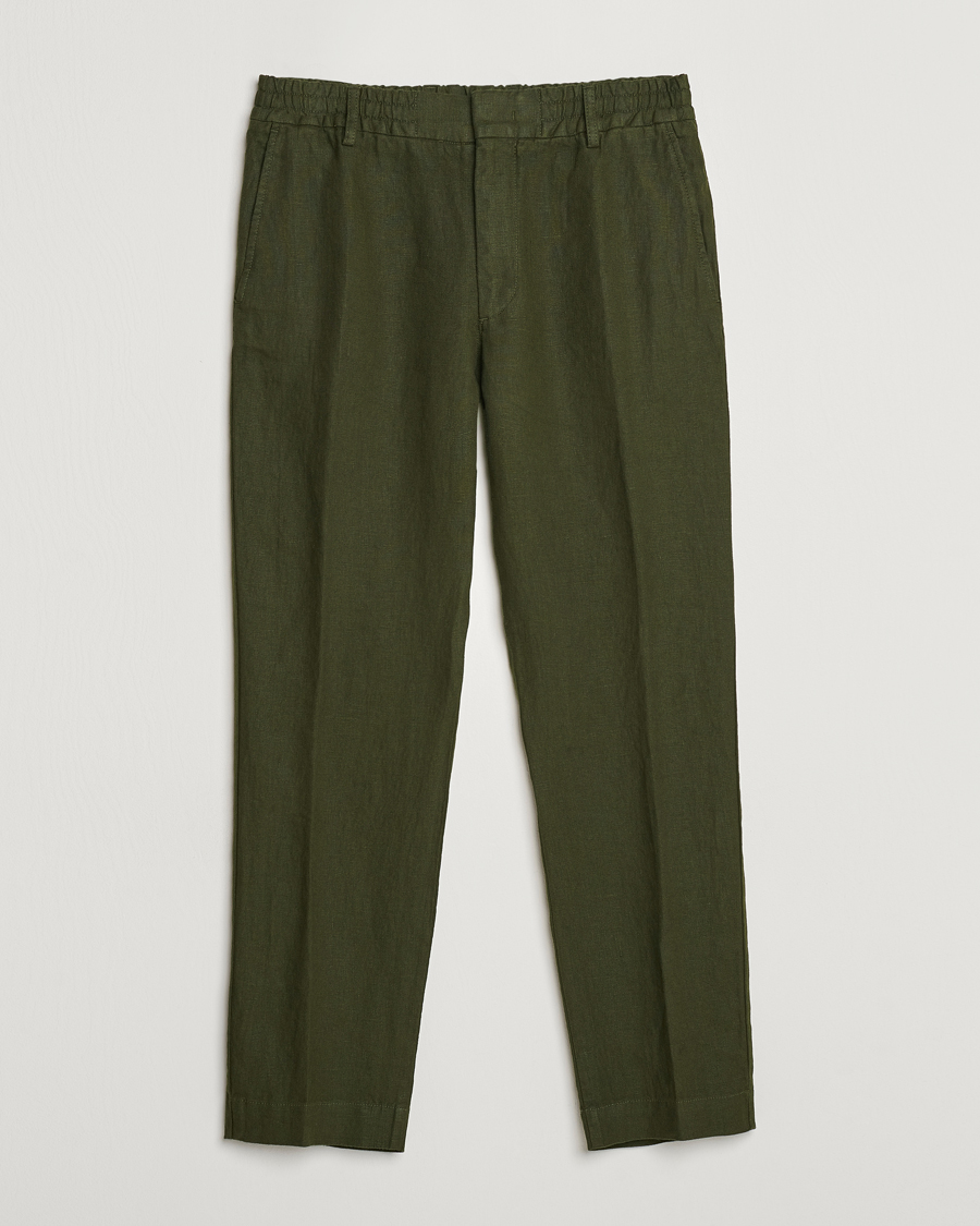 Herre |  | NN07 | Billie Linen Drawstring Trousers Rosin Green