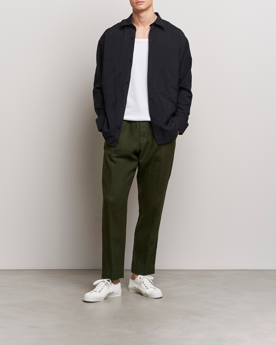 Herre | Bukser | NN07 | Billie Linen Drawstring Trousers Rosin Green