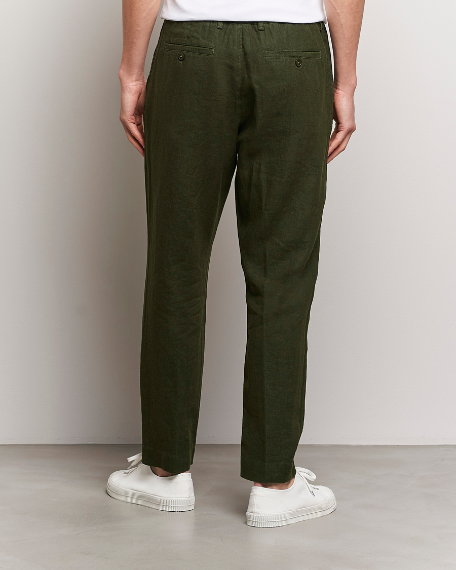 Herre | Bukser | NN07 | Billie Linen Drawstring Trousers Rosin Green