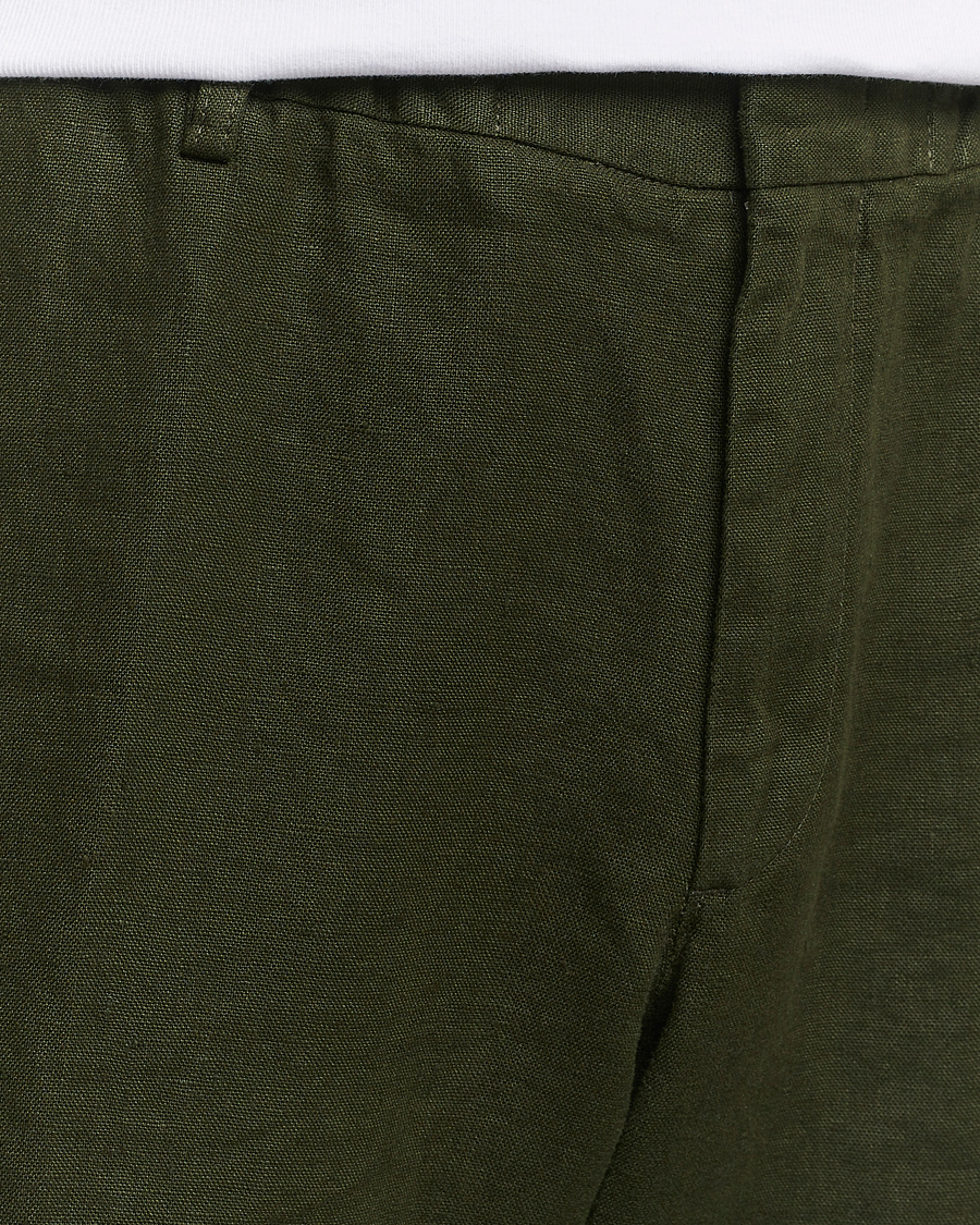 Herre | Bukser | NN07 | Billie Linen Drawstring Trousers Rosin Green