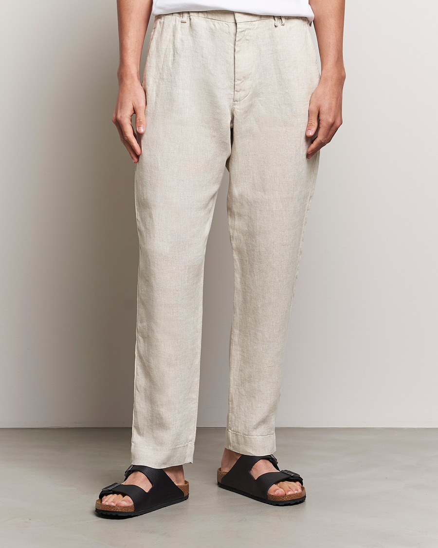 Herre | Hørbukser | NN07 | Billie Linen Drawstring Trousers Oat