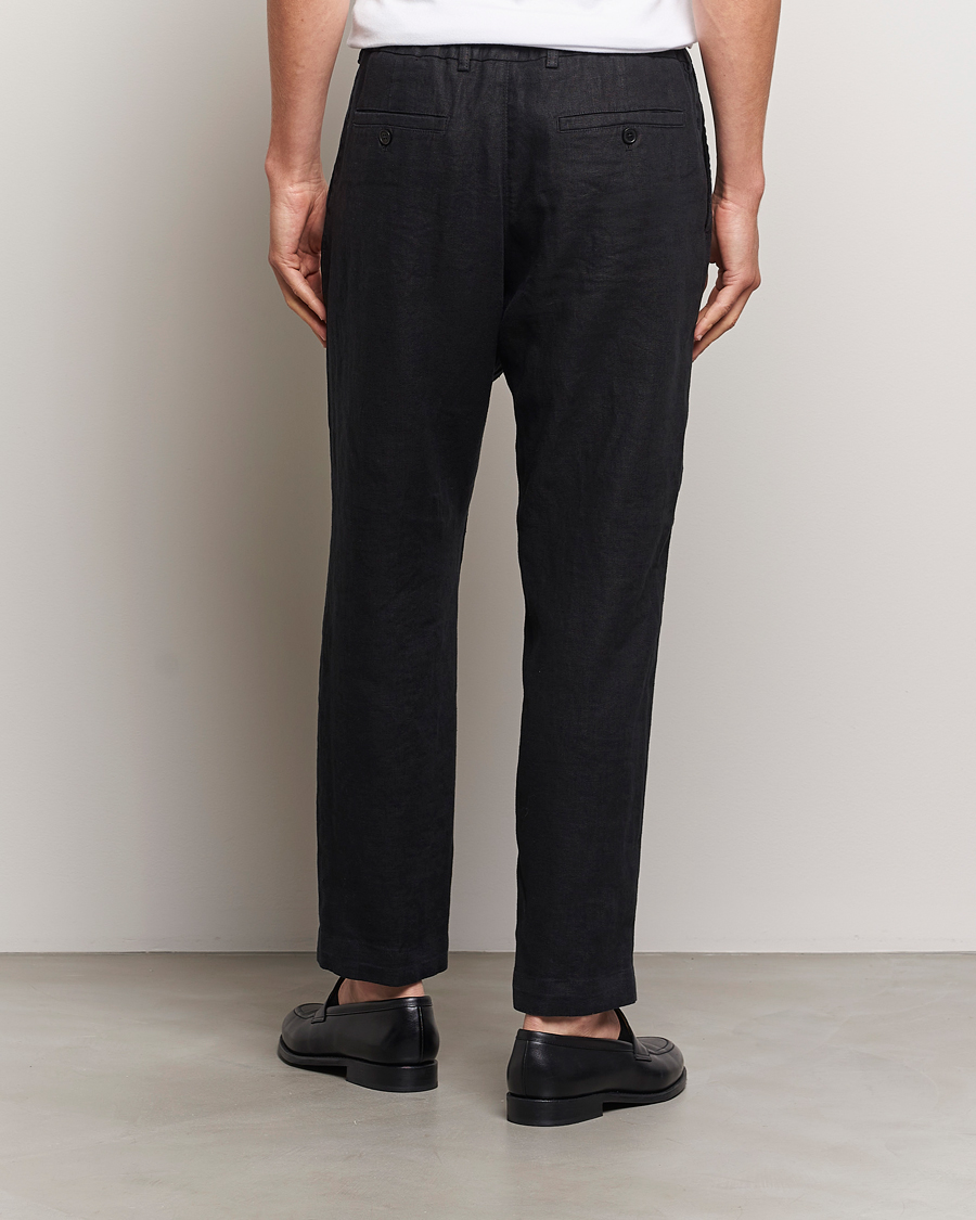 Herre | Bukser | NN07 | Billie Linen Drawstring Trousers Black