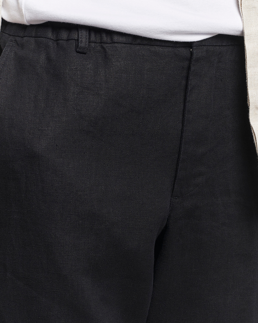 Herre | Bukser | NN07 | Billie Linen Drawstring Trousers Black