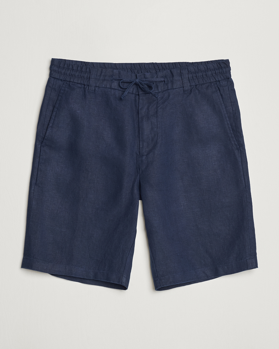 Herre | Shorts | NN07 | Seb Linen Drawstring Shorts Navy Blue