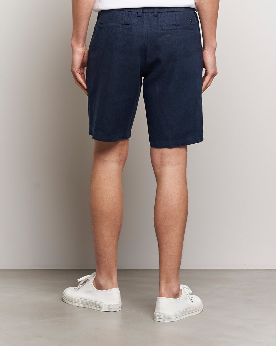 Herre | Shorts | NN07 | Seb Linen Drawstring Shorts Navy Blue