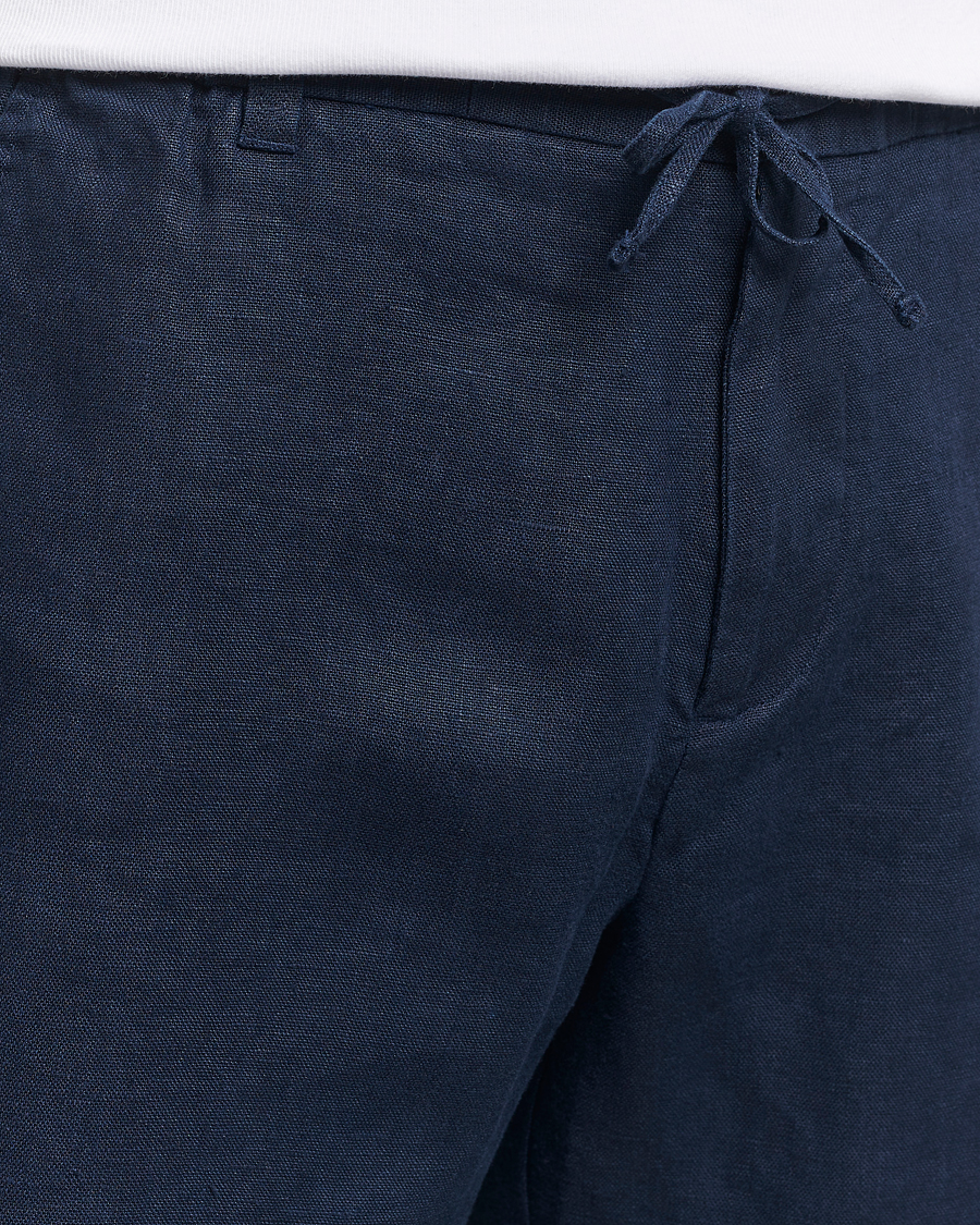 Herre | Shorts | NN07 | Seb Linen Drawstring Shorts Navy Blue