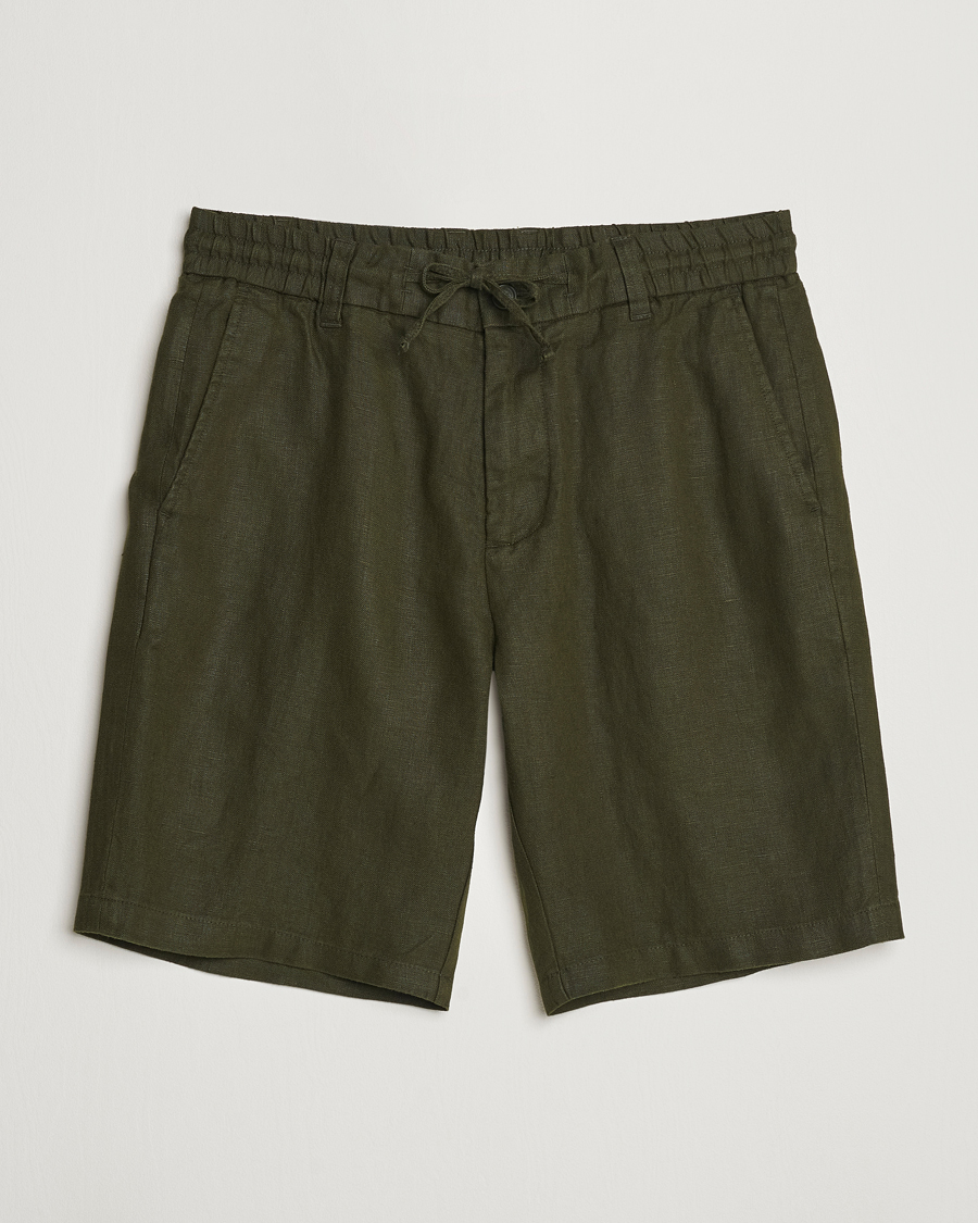 Herr |  | NN07 | Seb Linen Drawstring Shorts Rosin Green