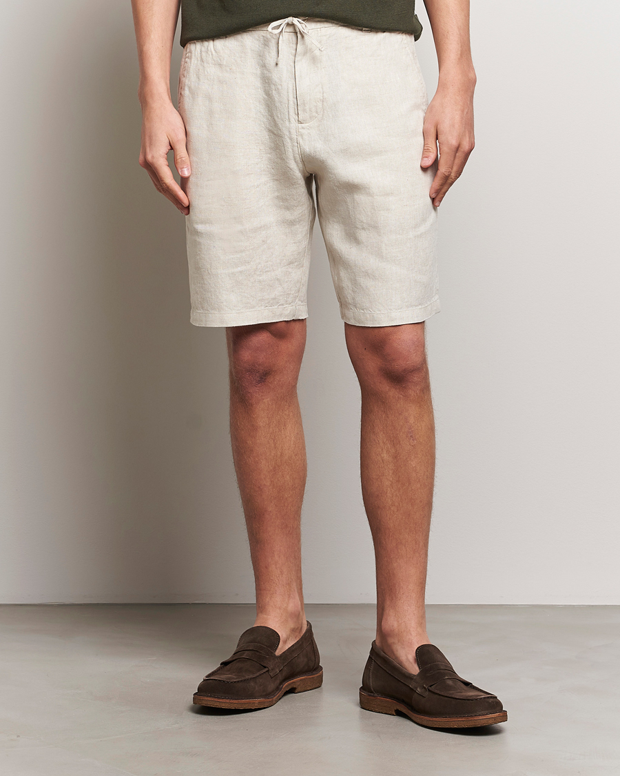 Men | NN07 | NN07 | Seb Linen Drawstring Shorts Oat