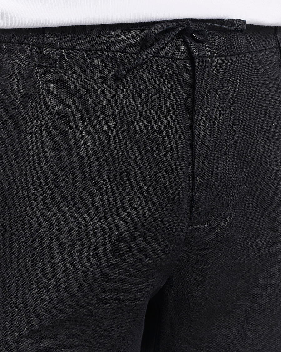 Herre | Shorts | NN07 | Seb Linen Drawstring Shorts Black
