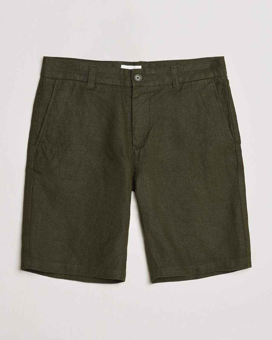 Herre |  | NN07 | Crown Linen Shorts Rosin Green