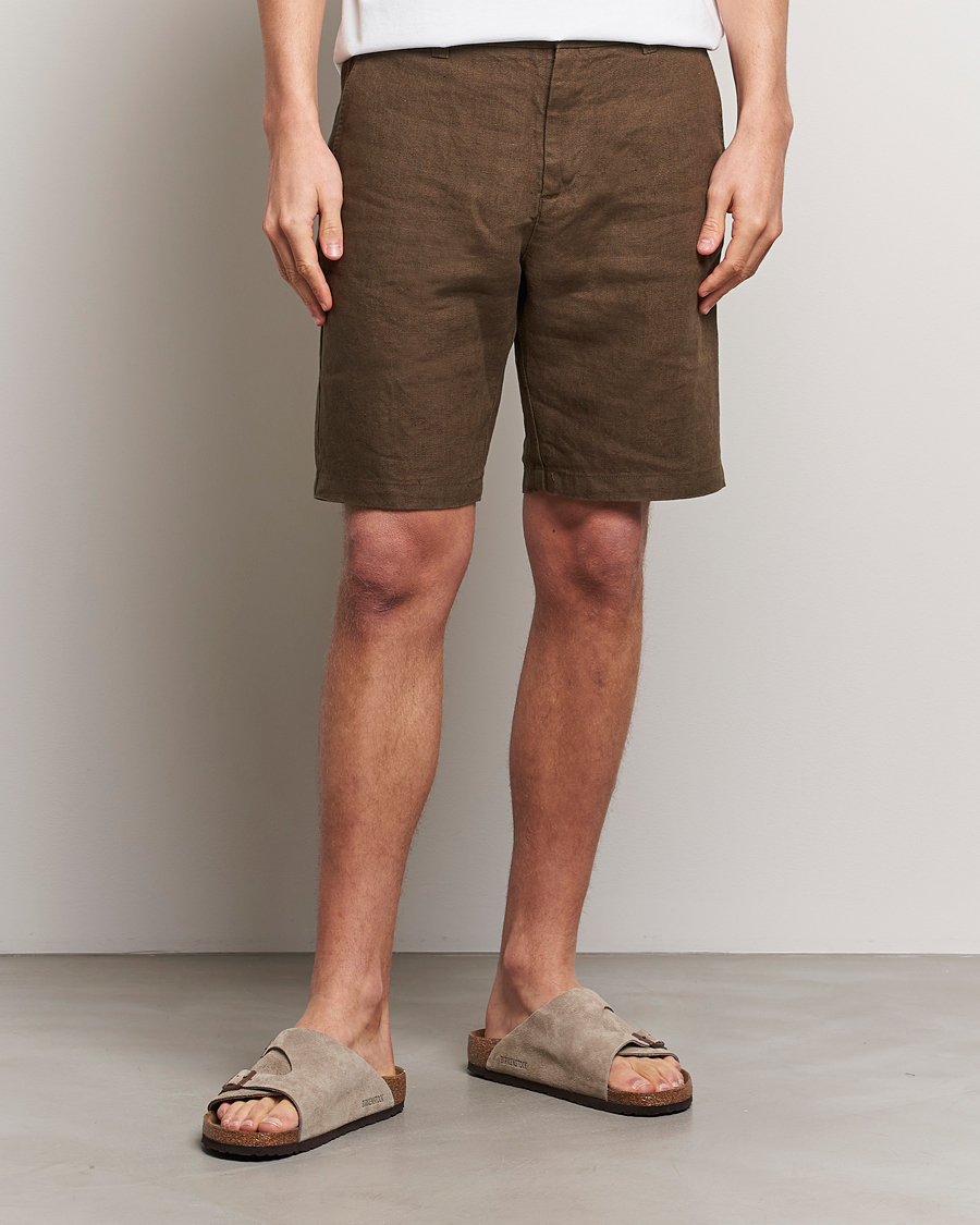 Herre | Hørshorts | NN07 | Crown Linen Shorts Cocoa Brown