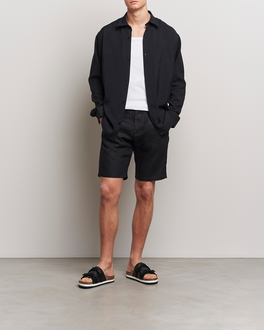 Herre | Shorts | NN07 | Crown Linen Shorts Black