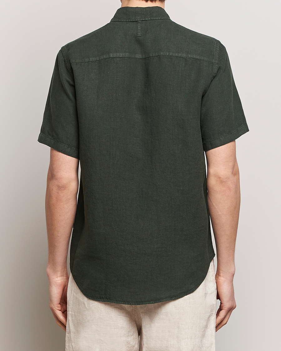 Herre | Skjorter | NN07 | Arne Linen Short Sleeve Shirt Rosin Green