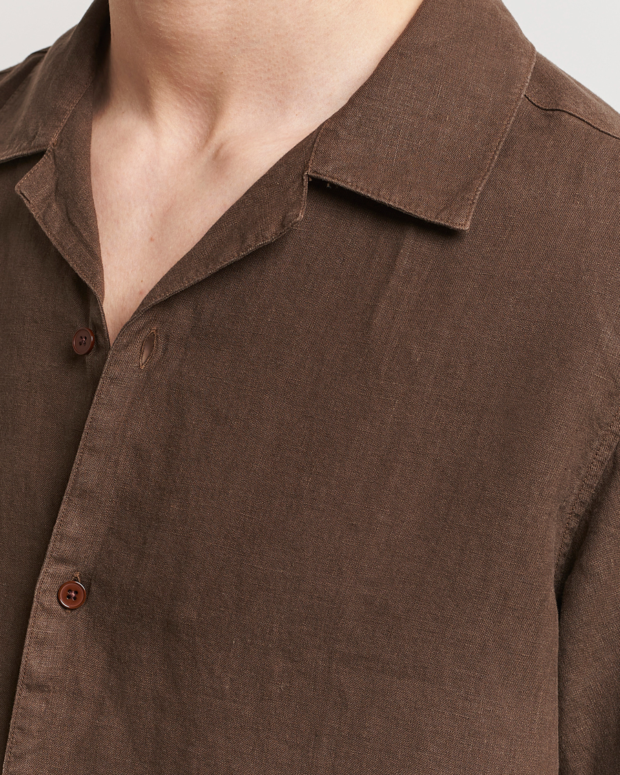 Herre | Skjorter | NN07 | Julio Linen Resort Shirt Cocoa Brown
