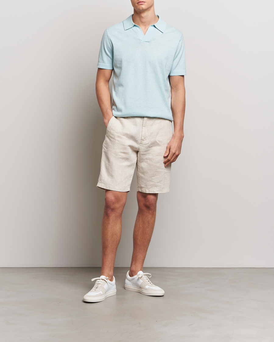 Herre | Polotrøjer | NN07 | Ryan Cotton/Linen Polo Winter Sky