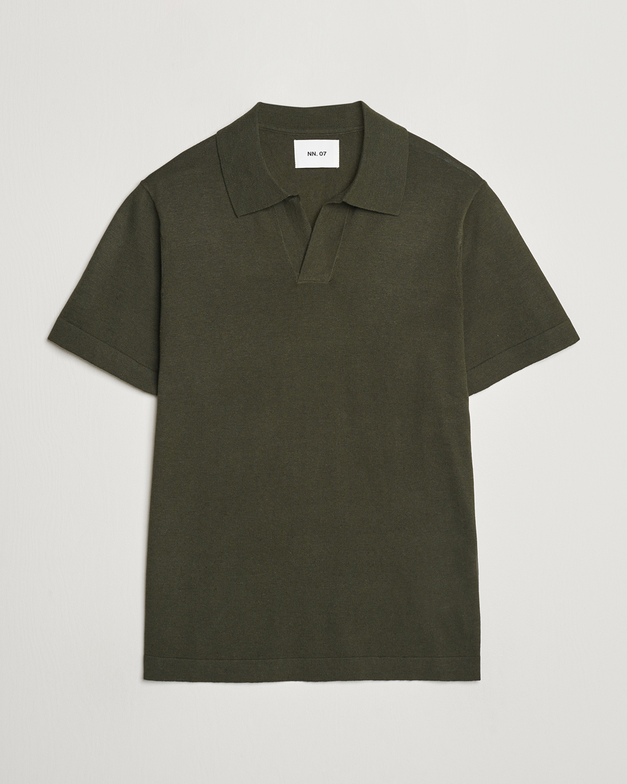 Herre | Polotrøjer | NN07 | Ryan Cotton/Linen Polo Rosin Green