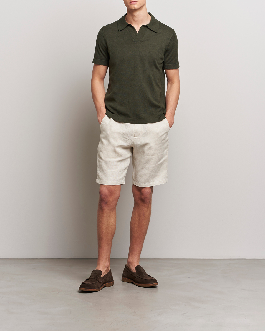 Herre | Polotrøjer | NN07 | Ryan Cotton/Linen Polo Rosin Green