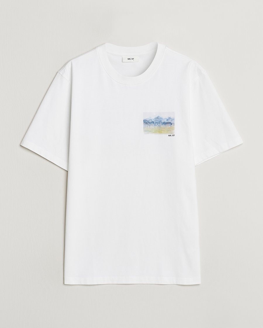 Herre | T-Shirts | NN07 | Adam Printed Crew Neck T-Shirt White