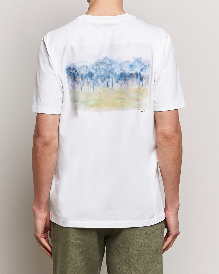 Herre | T-Shirts | NN07 | Adam Printed Crew Neck T-Shirt White