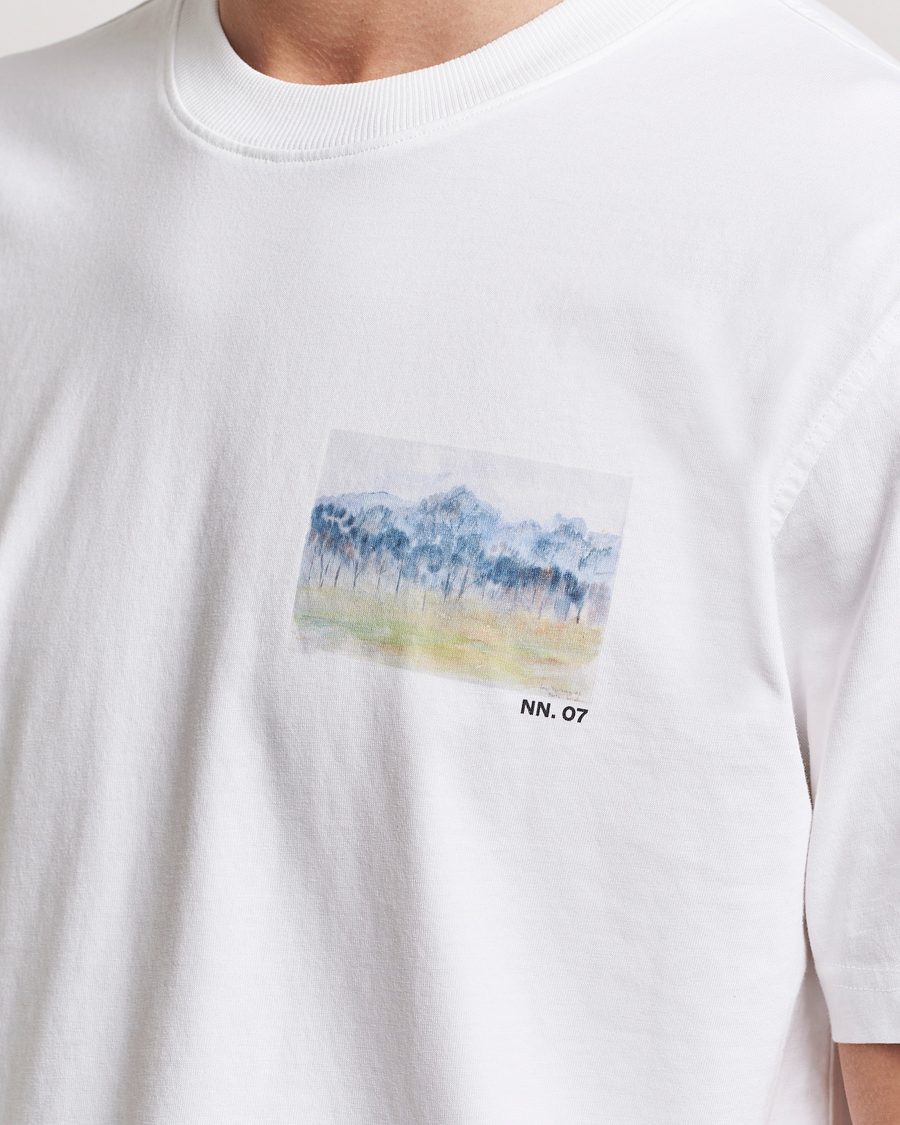 Herre | T-Shirts | NN07 | Adam Printed Crew Neck T-Shirt White