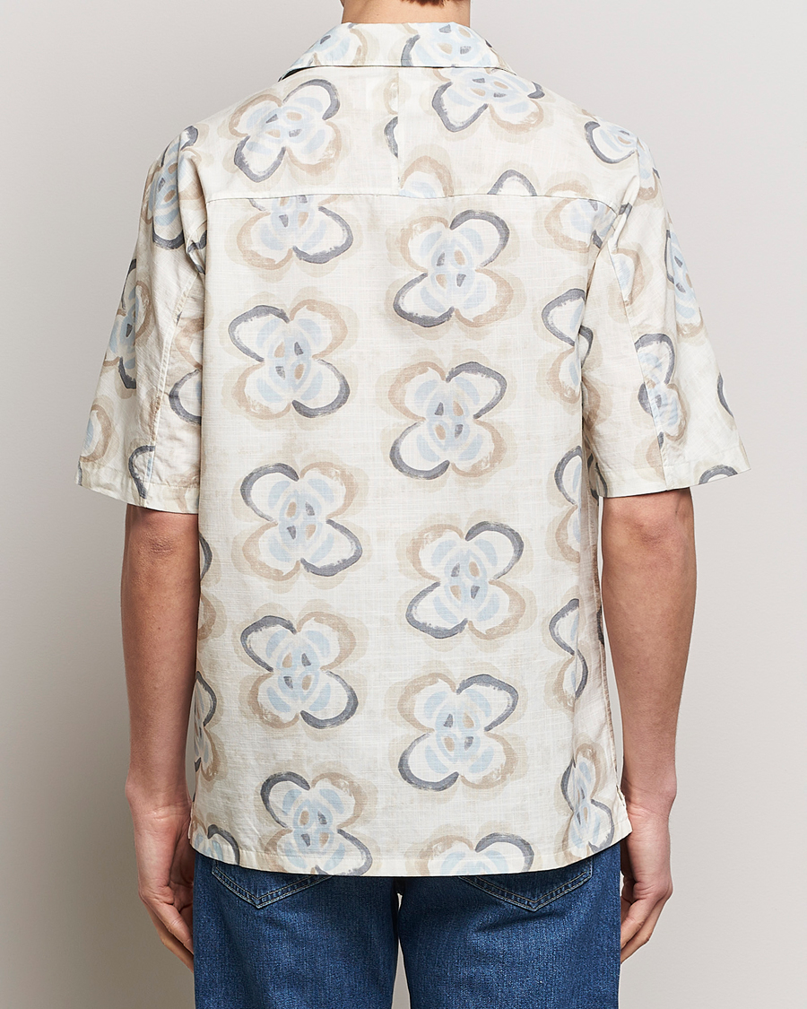 Herre | Skjorter | NN07 | Ole Printed Short Sleeve Shirt Ecru Multi