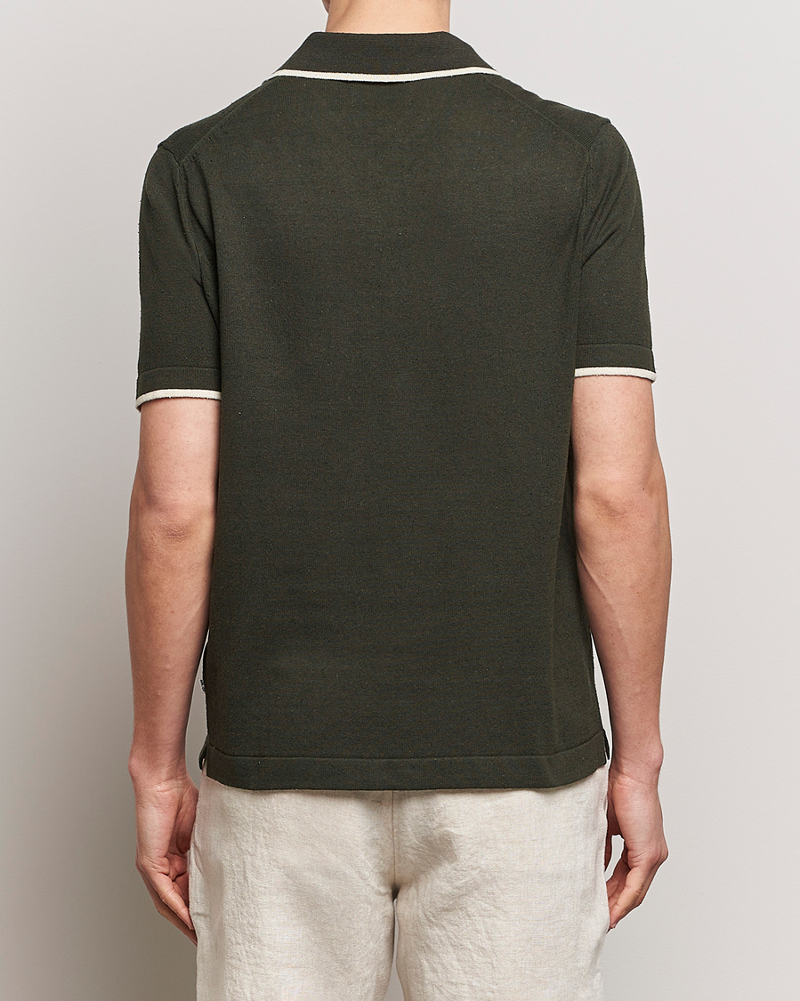 Herre | Polotrøjer | NN07 | Damon Silk/Cotton Knitted Polo Rosin Green