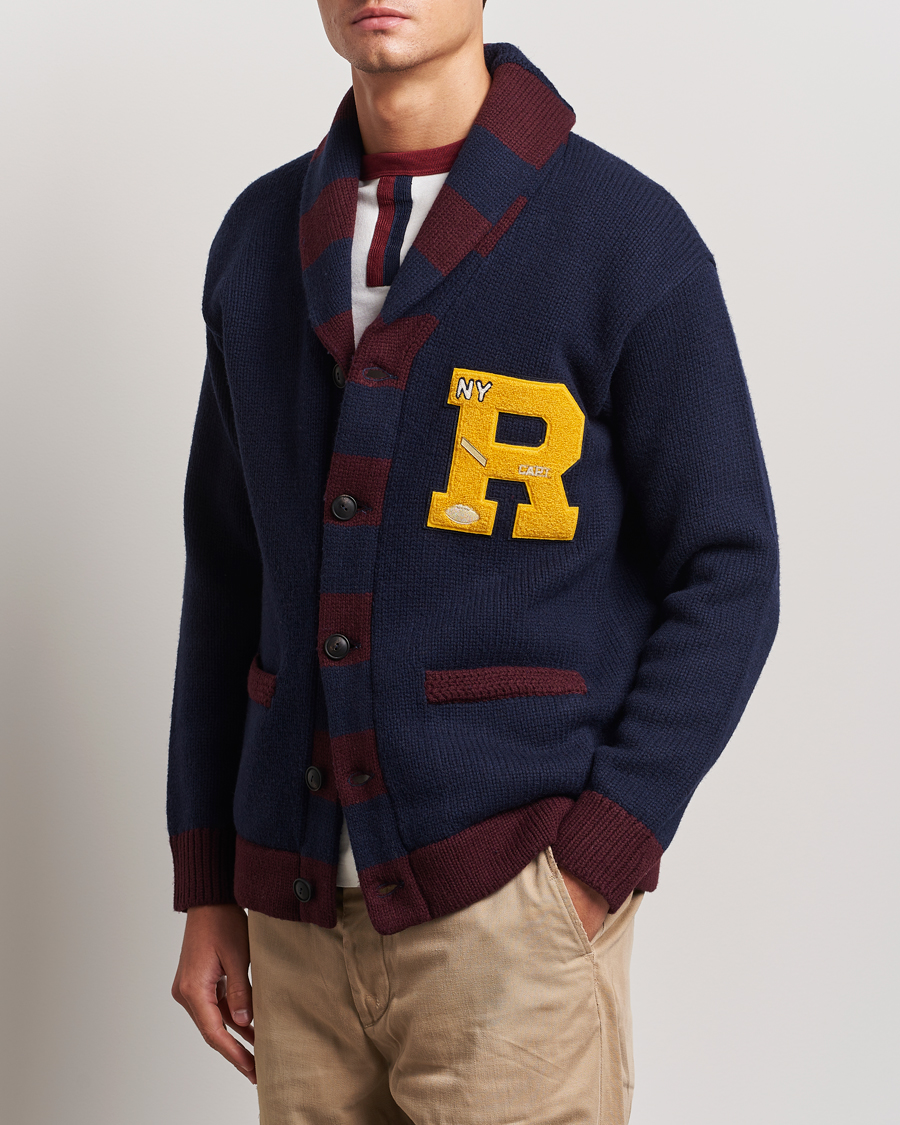 Herre | Trøjer | Polo Ralph Lauren | Varsity Wool Shawl Cardigan Aviator Navy Combo