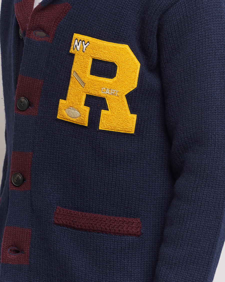 Herre | Trøjer | Polo Ralph Lauren | Varsity Wool Shawl Cardigan Aviator Navy Combo