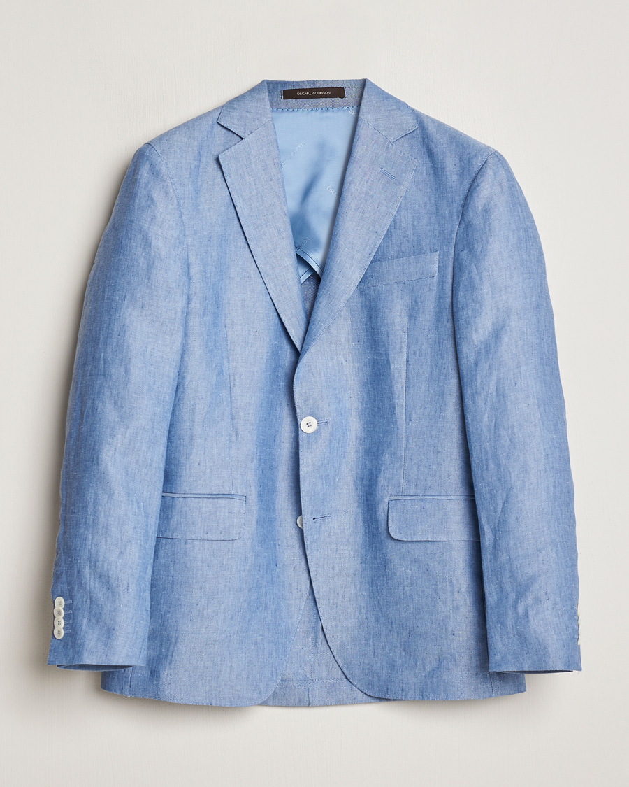 Herre | Blazere & jakker | Oscar Jacobson | Ferry Soft Linen Blazer Smog Blue