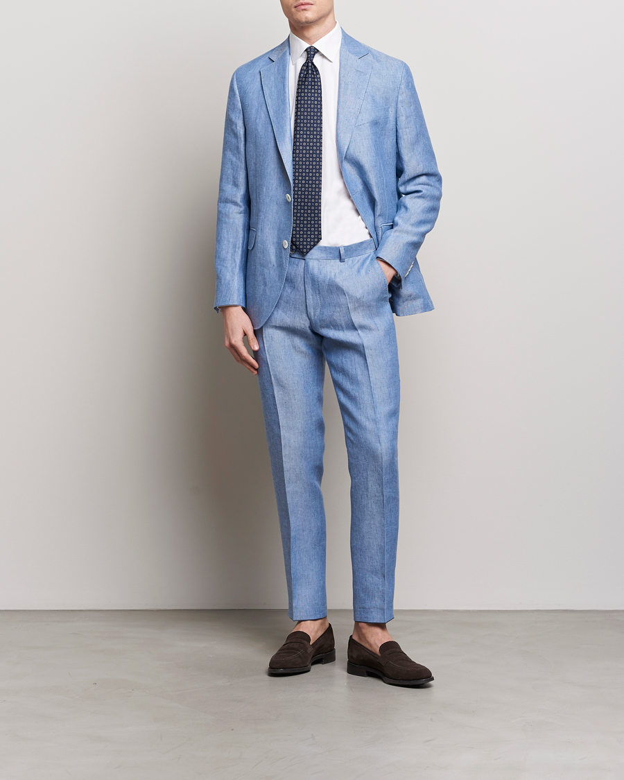 Herre | Blazere & jakker | Oscar Jacobson | Ferry Soft Linen Blazer Smog Blue