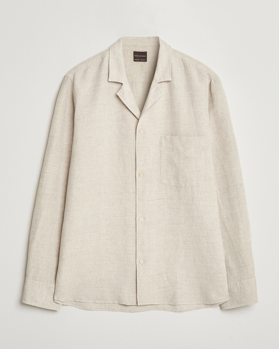 Herre | Skjorter | Oscar Jacobson | Helios Reg Shirt Beige