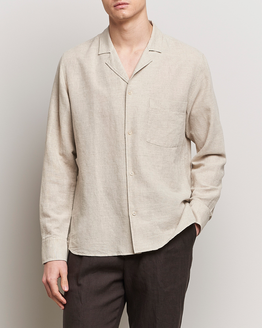 Herre | Casual | Oscar Jacobson | Helios Reg Shirt Beige