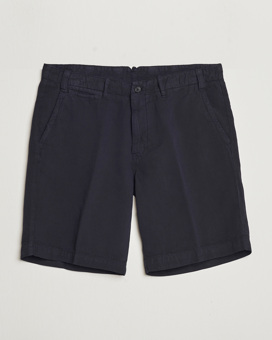 Herre | Shorts | Oscar Jacobson | Poggio Washed Linen Shorts Navy