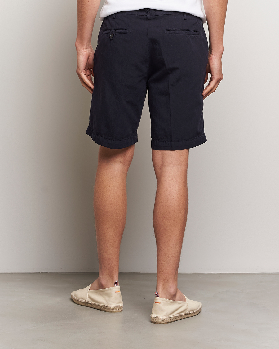 Herre | Shorts | Oscar Jacobson | Poggio Washed Linen Shorts Navy