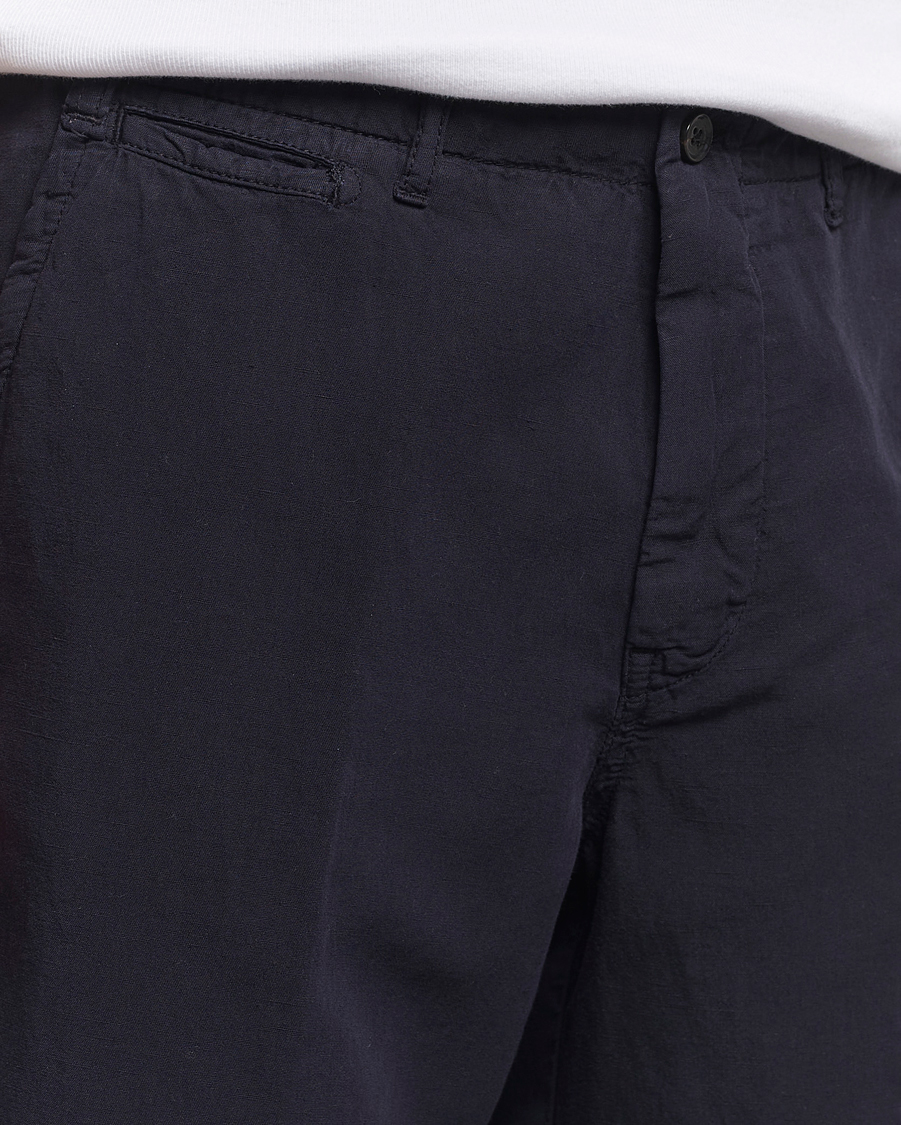 Herre | Shorts | Oscar Jacobson | Poggio Washed Linen Shorts Navy