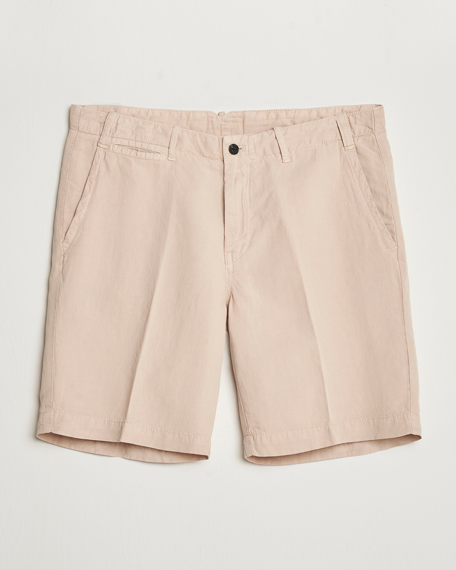Herre | Shorts | Oscar Jacobson | Poggio Washed Linen Shorts Beige