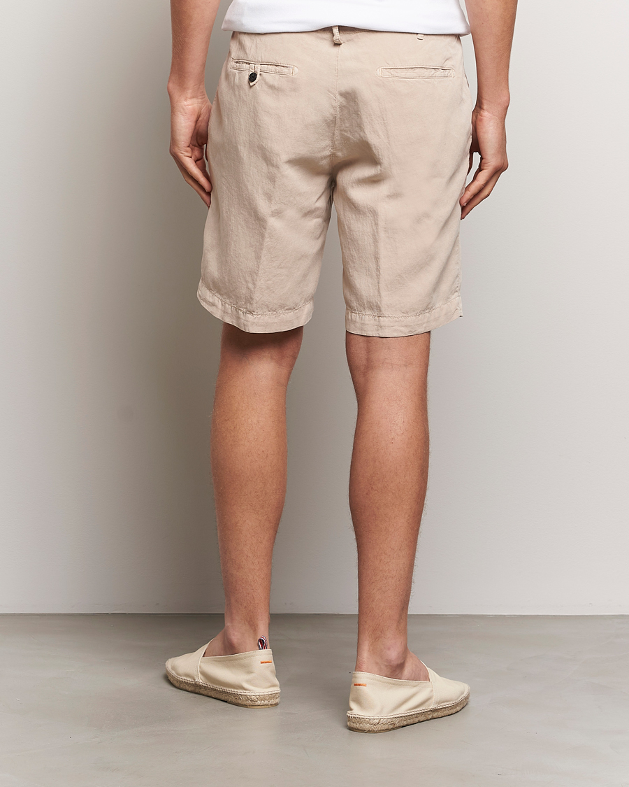 Herre | Shorts | Oscar Jacobson | Poggio Washed Linen Shorts Beige