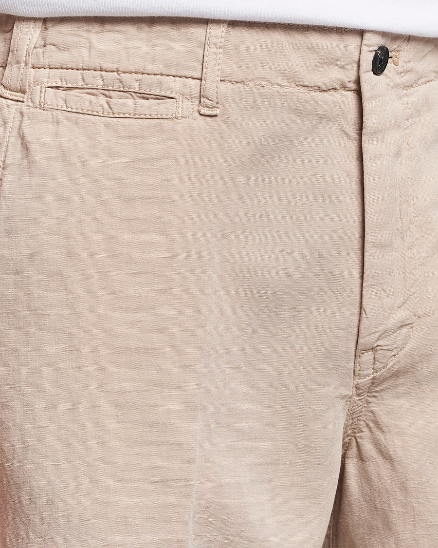 Herre | Shorts | Oscar Jacobson | Poggio Washed Linen Shorts Beige