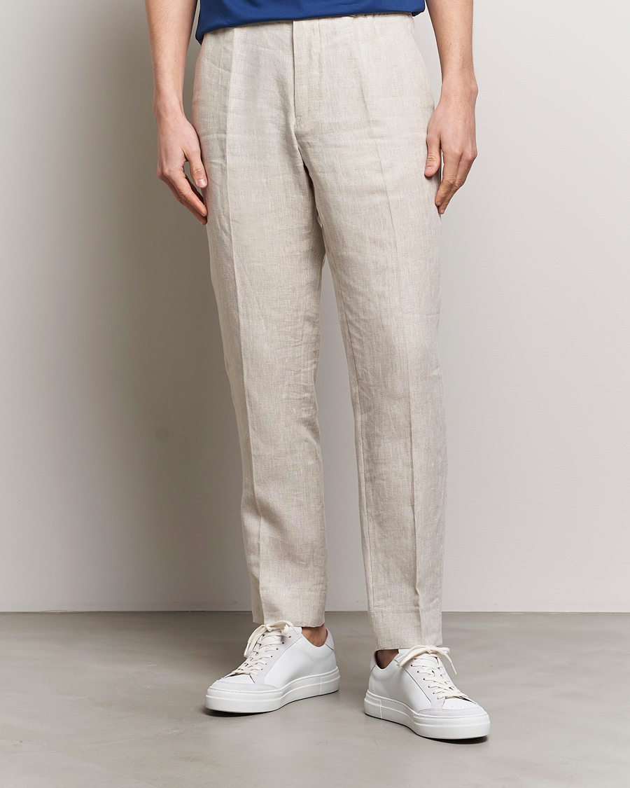 Herre | Linbukser | J.Lindeberg | Soren Linen Pants Safari Beige