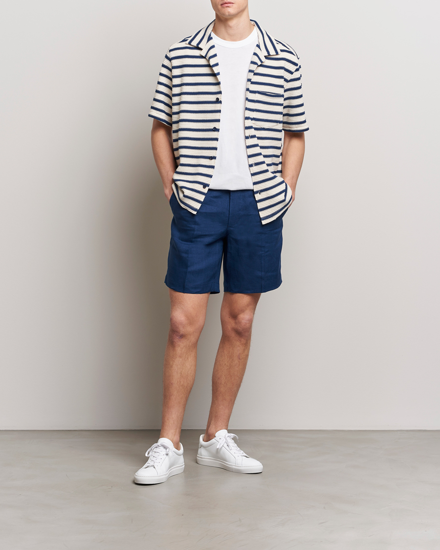 Herre | Shorts | J.Lindeberg | Baron Linen Shorts Estate Blue